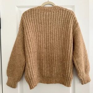 Anthropologie Cozy Tan Knit Sweater